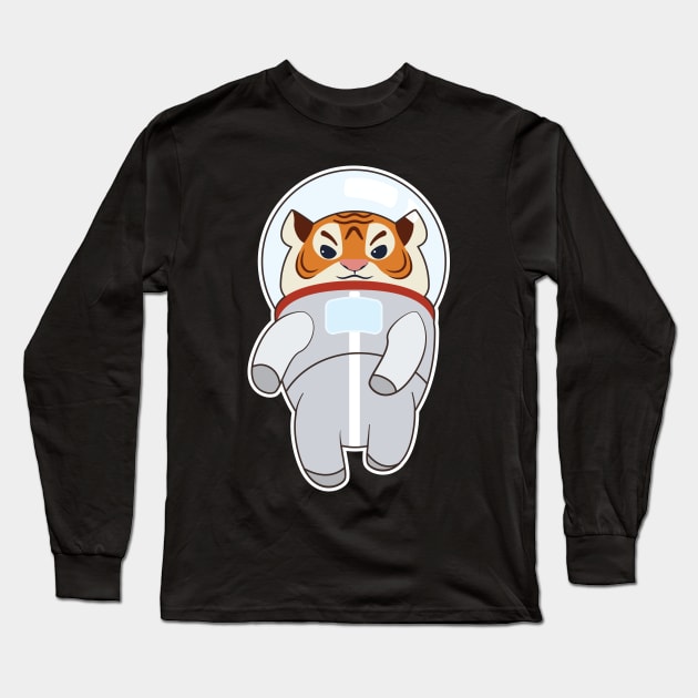 Tiger as Spaceman Costume Long Sleeve T-Shirt by Markus Schnabel